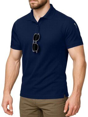 Men’s Navy Blue UPF 50+ Quick Dry Tactical Golf Polo Shirt Short Sleeve